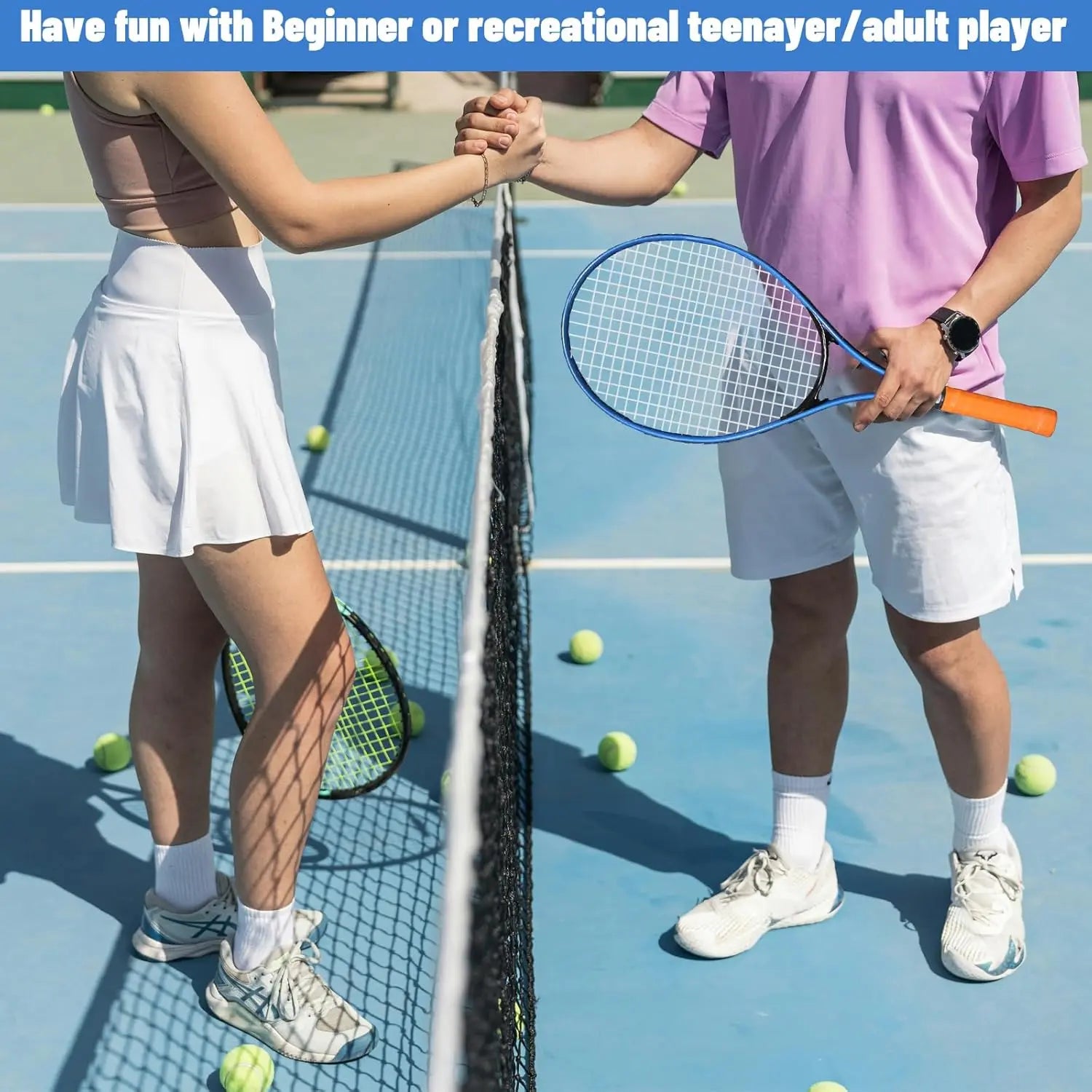 Magicorange Tennis Racket Set for Adults - Includes 2 Racquets, 4 Tennis Balls, 3 Overgrips, and 1 Carry Bag - Ideal for Beginners and Professionals