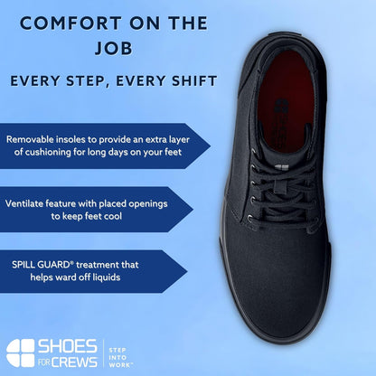 Unisex Slip-Resistant Work Sneakers - Comfortable, Non-Slip Work Shoes for Men & Women in Food Service, Hospitality, Retail - Cabbie II
