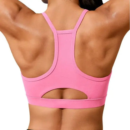Aoysky Womens Buttery Soft Sports Bra Racer Back Padded Workout Wireless Yoga Gym Crop Tops with Built in Bras