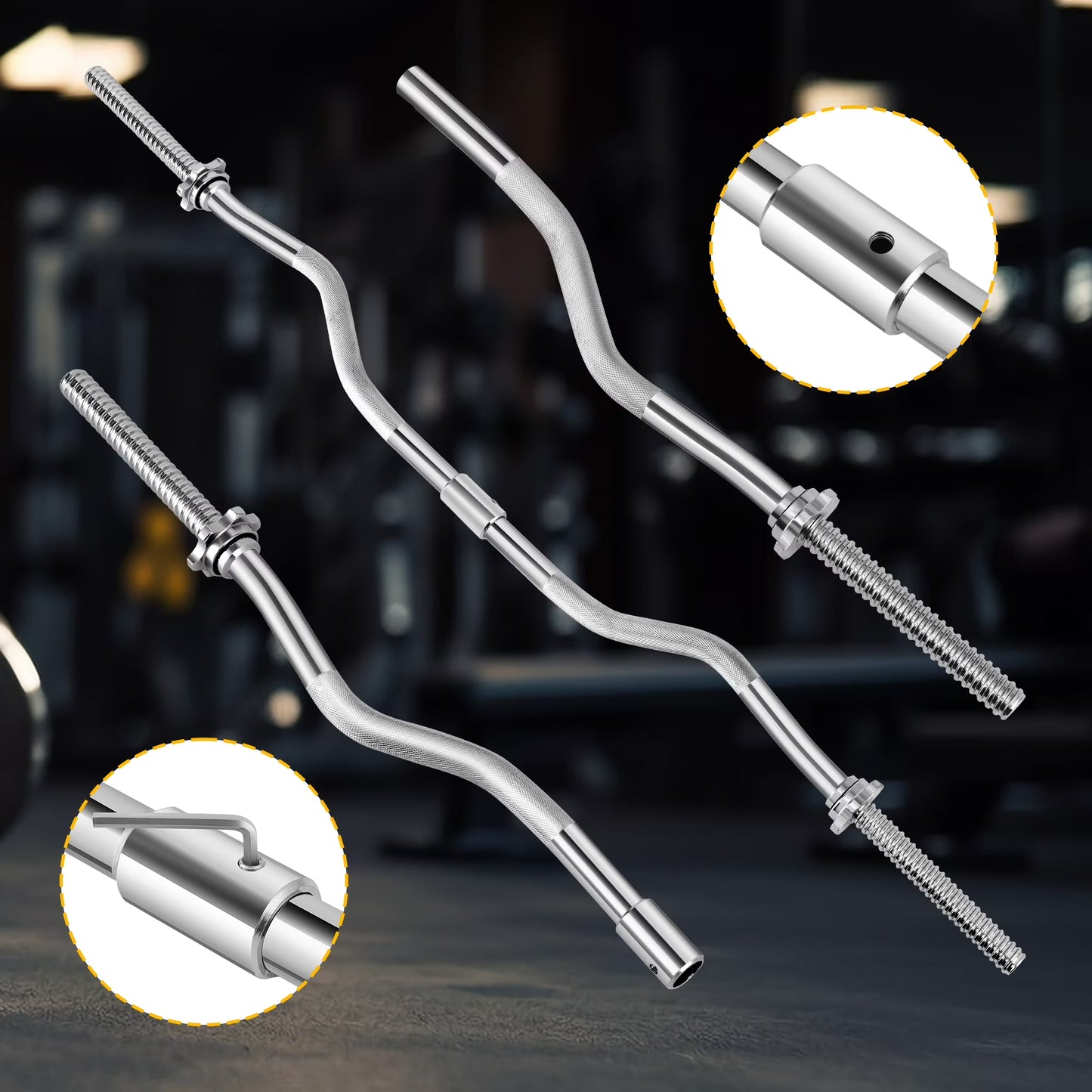 66LB 2 in 1 Adjustable Dumbbell Set with Connecting Rod, Lifting Dumbbells Plate Used as Barbell for Whole Body Workouts, Black