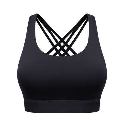 Women'S High Impact Sports Bras with Sewn-In Pads,4 Row Adjustable Hook-Eye Closure,Soft and Comfortable Non-Removable Molded Cups,Crisscross Strappy Workout Tops for Yoga Running Tiktokshopspringglowup