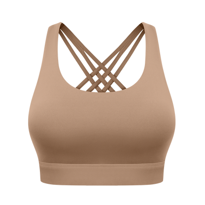 Women'S High Impact Sports Bras with Sewn-In Pads,4 Row Adjustable Hook-Eye Closure,Soft and Comfortable Non-Removable Molded Cups,Crisscross Strappy Workout Tops for Yoga Running Tiktokshopspringglowup