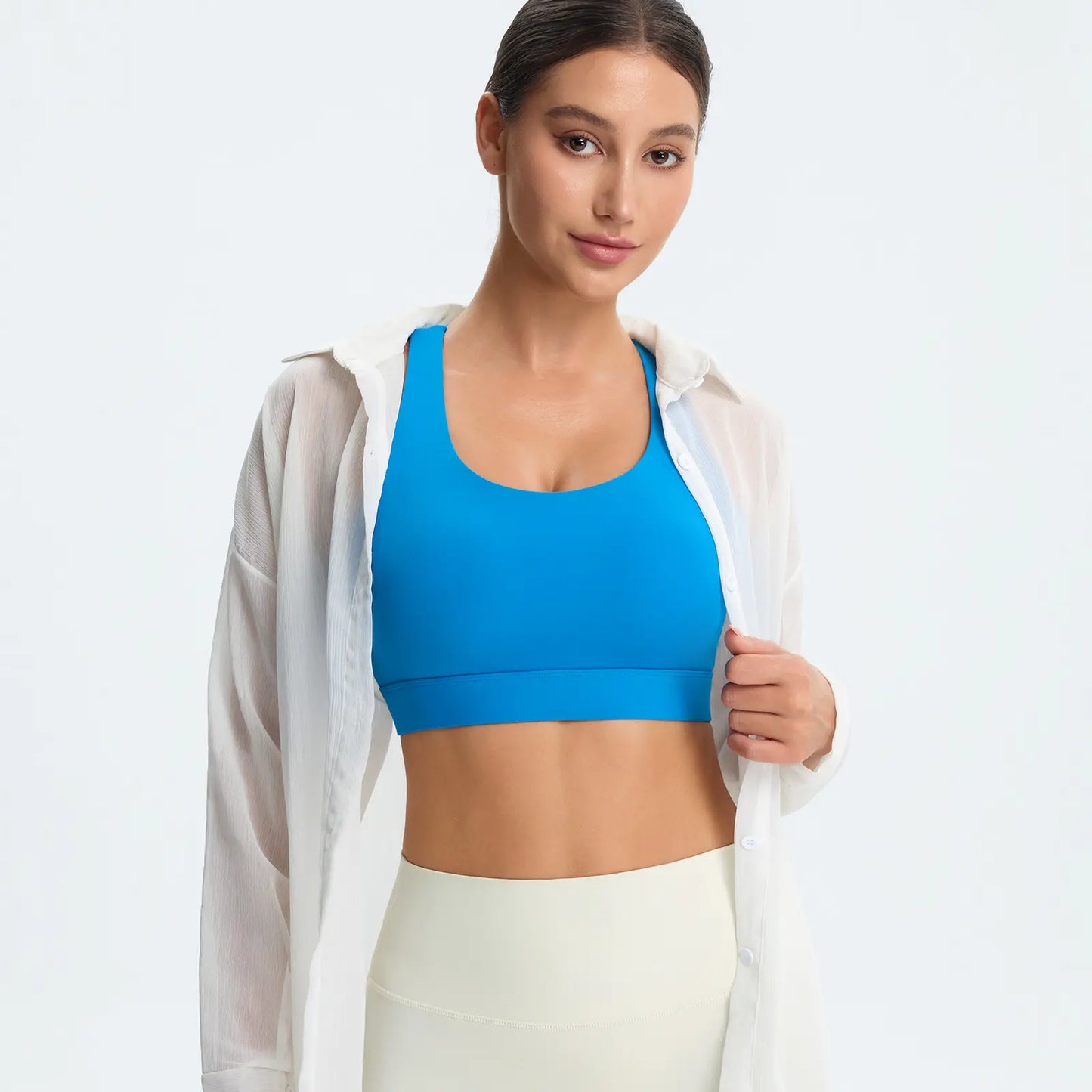 Women'S High Impact Sports Bras with Sewn-In Pads,4 Row Adjustable Hook-Eye Closure,Soft and Comfortable Non-Removable Molded Cups,Crisscross Strappy Workout Tops for Yoga Running Tiktokshopspringglowup