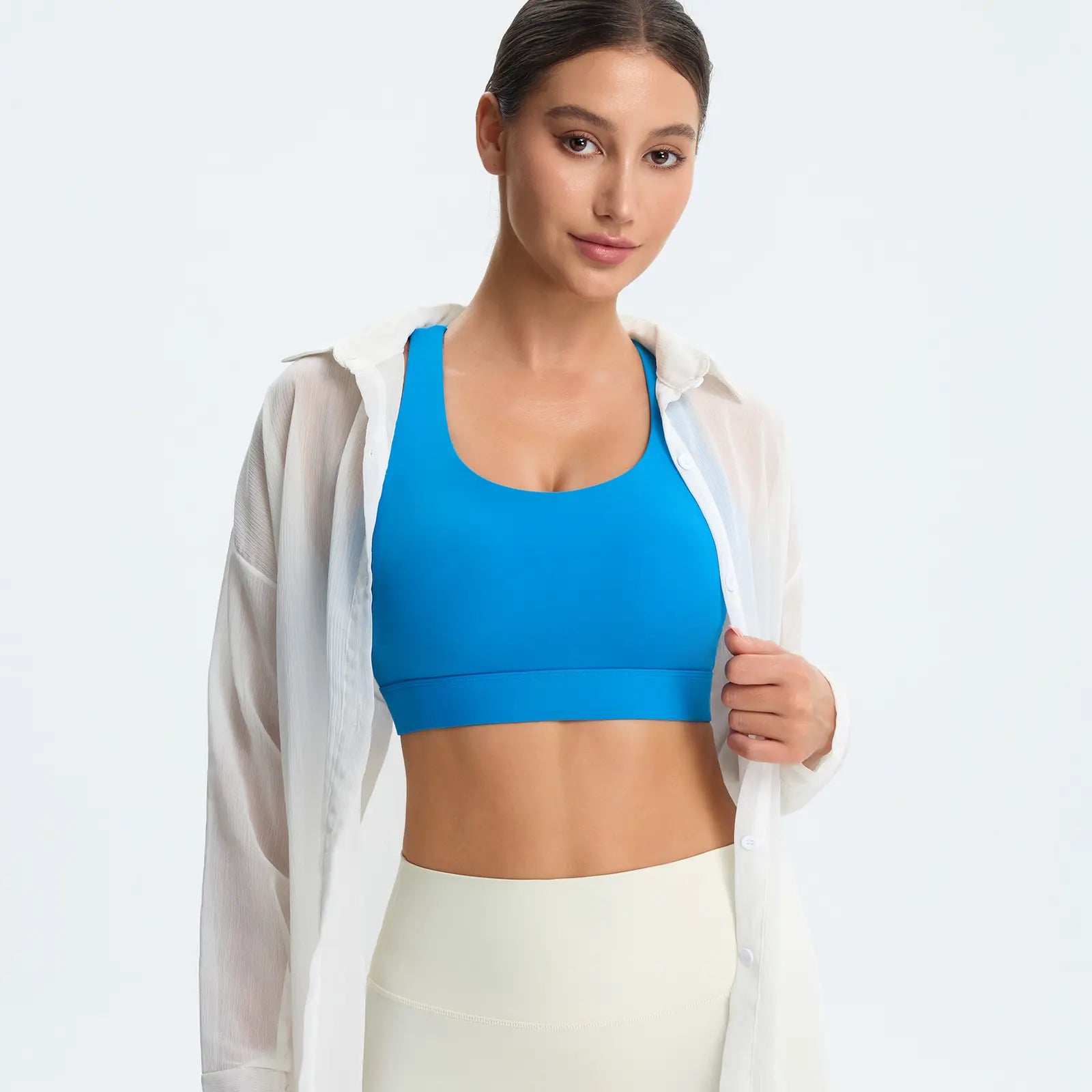 Women'S High Impact Sports Bras with Sewn-In Pads,4 Row Adjustable Hook-Eye Closure,Soft and Comfortable Non-Removable Molded Cups,Crisscross Strappy Workout Tops for Yoga Running Tiktokshopspringglowup