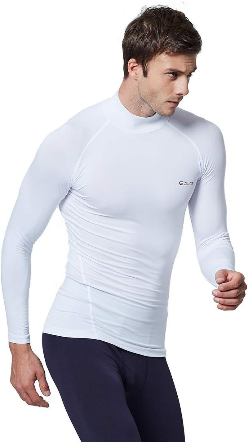 EXIO Mens Mock Compression Baselayer Top Cool Dry Long-Sleeve Shirt EX-T02