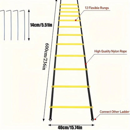 Soccer Training Agility Ladder Signs Discs Resistance Umbrella Spikes Soccer Training Obstacles Speed Awareness Training Ladder