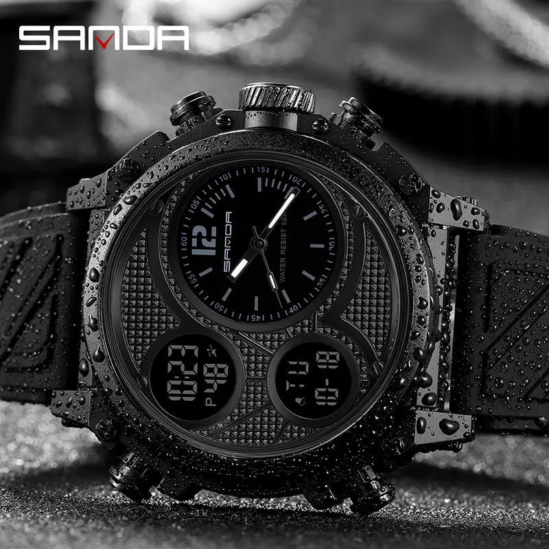 Men's Waterproof Digital Sports Watch with Luminous Dial, Alarm, and Date Display - Stylish Square Smartwatch for Outdoor Activities and Fashionable Occasions