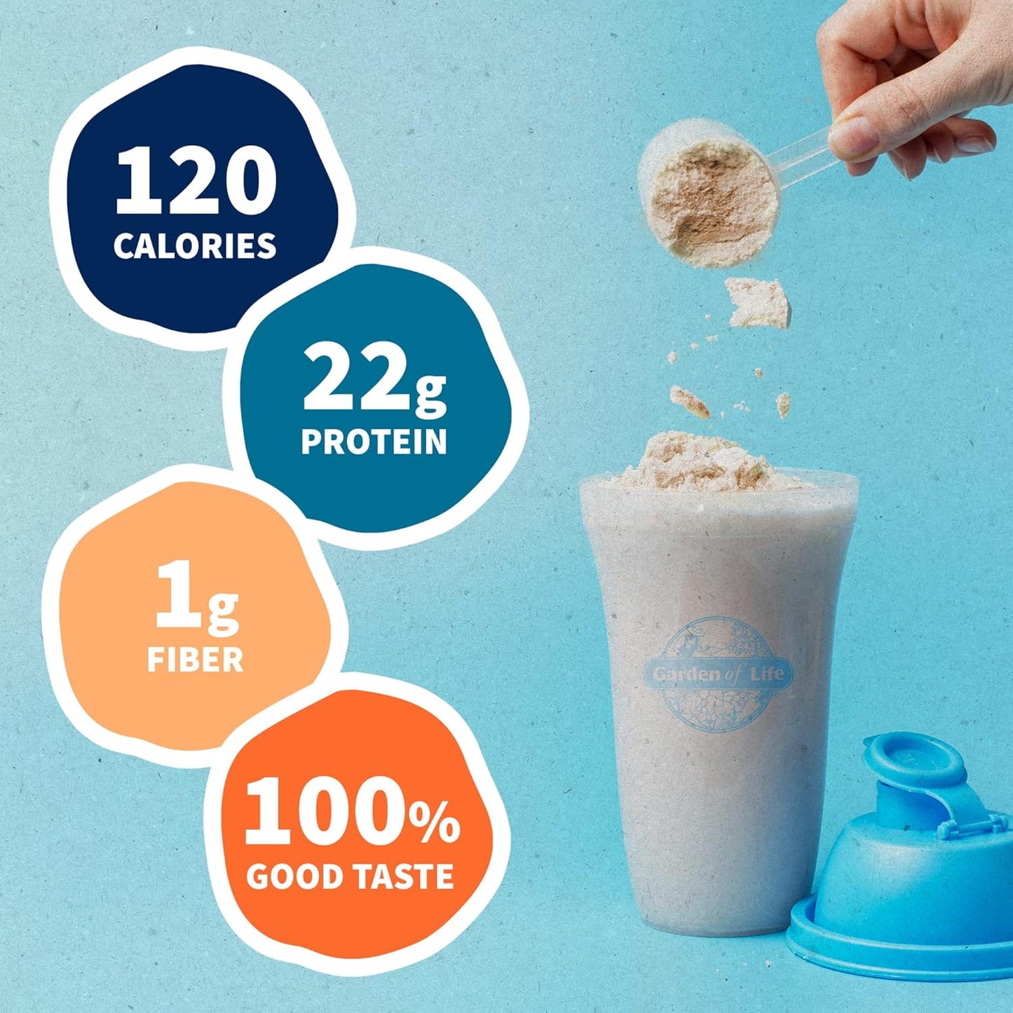 Garden of Life Organic Vegan Protein Powder, Plant Based & Bcaas, Organic Protein Powder with Probiotics & Enzymes, Non-Gmo, Gluten-Free Lactose Free 1.2 LB