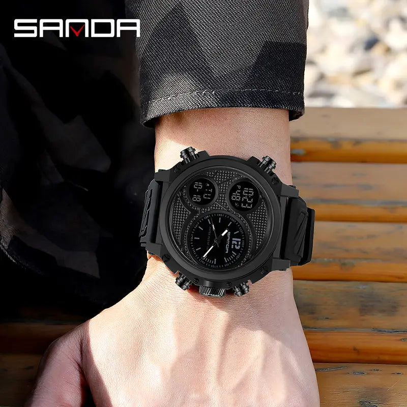 Men's Waterproof Digital Sports Watch with Luminous Dial, Alarm, and Date Display - Stylish Square Smartwatch for Outdoor Activities and Fashionable Occasions
