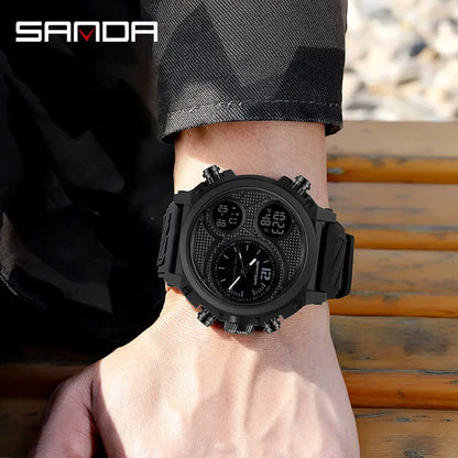 Men's Waterproof Digital Sports Watch with Luminous Dial, Alarm, and Date Display - Stylish Square Smartwatch for Outdoor Activities and Fashionable Occasions