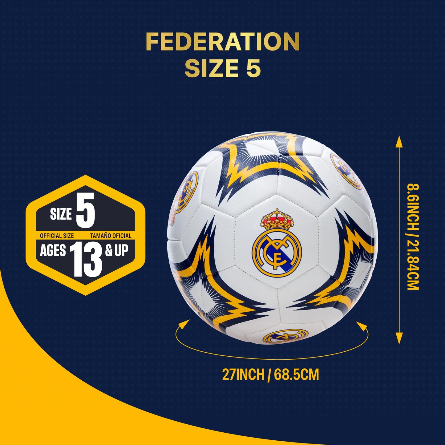 Real Madrid CF Official Soccer Ball - Model RM154BLT