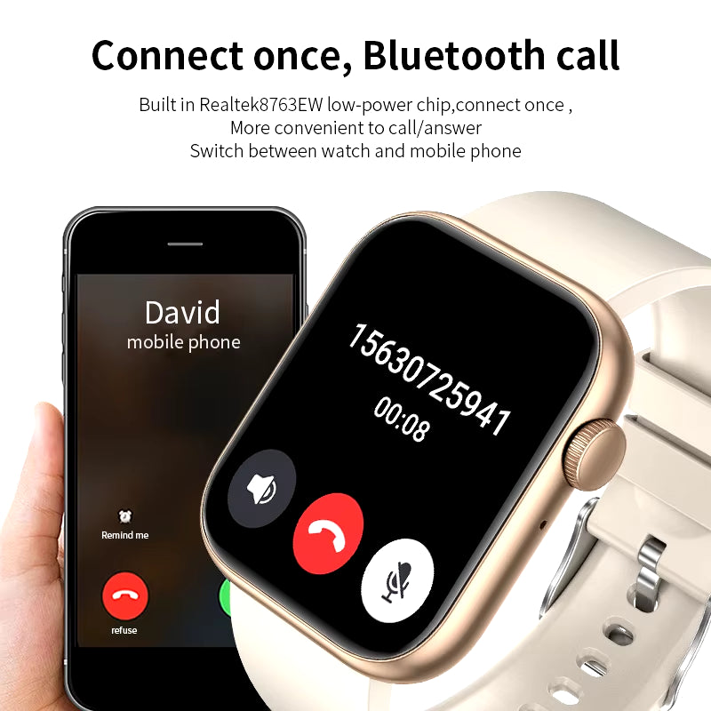 2025 Smartwatch with Wireless Charging, Bluetooth Calling, Custom Watch Faces for Men and Women, Fitness Tracker