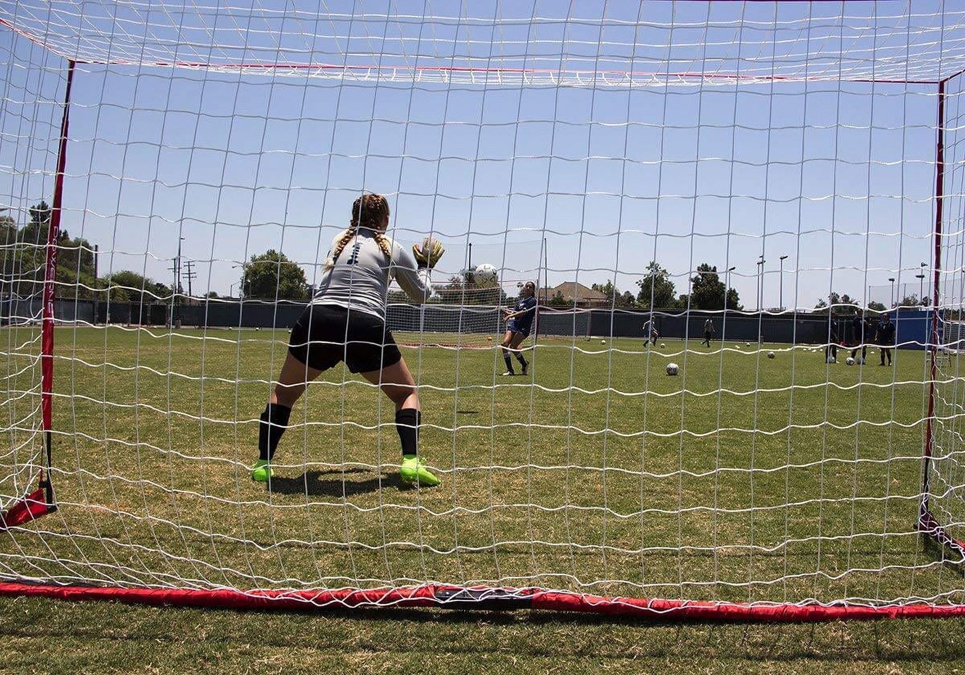 Portable Soccer Goal, Soccer Net with Collapsible Steel Base, Pop up Soccer Training Equipment, 1 Goal & Zipper Storage Bag (12 X 6 FT)