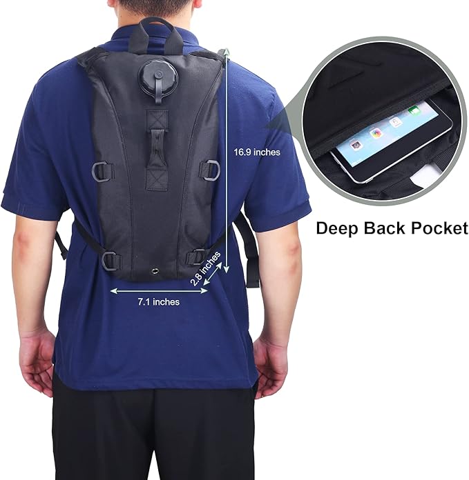 Stay Hydrated on Your Adventures: 3L Wide-Mouth Hydration Pack for Hiking, Kayaking, and More!