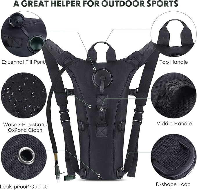 Stay Hydrated on Your Adventures: 3L Wide-Mouth Hydration Pack for Hiking, Kayaking, and More!
