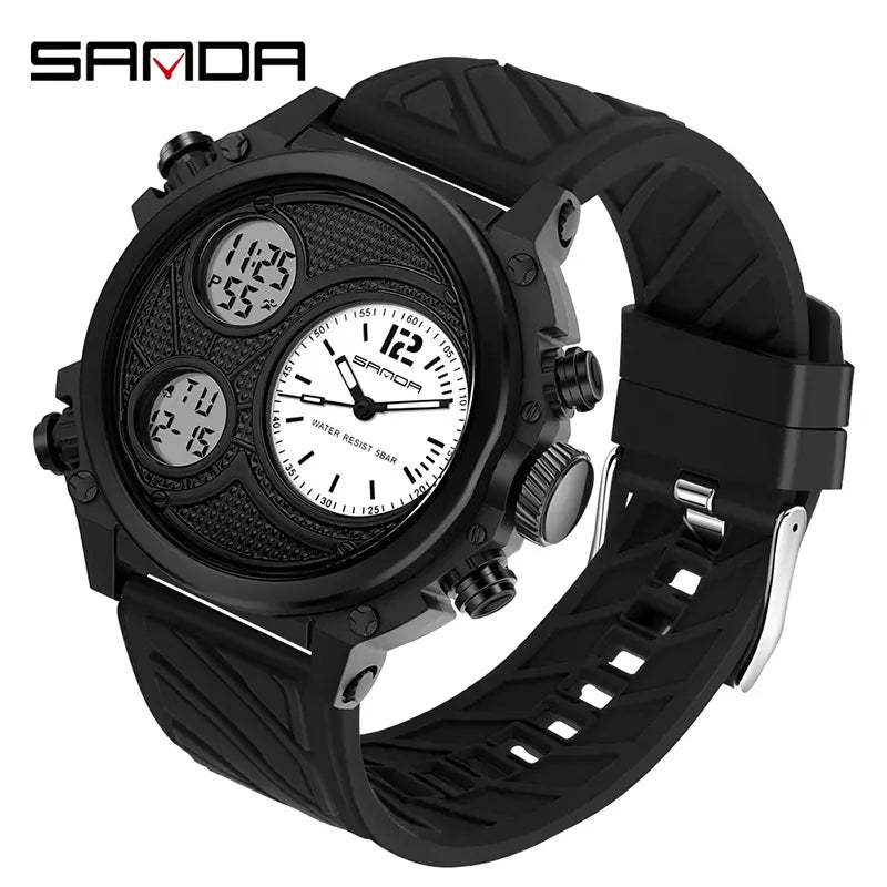 Men's Waterproof Digital Sports Watch with Luminous Dial, Alarm, and Date Display - Stylish Square Smartwatch for Outdoor Activities and Fashionable Occasions