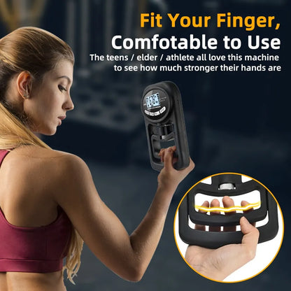 Digital Hand Dynamometer Grip Strength Tester - 265 lbs / 120 kg Capacity with USB and LCD Screen for Power Training and Sports Performance