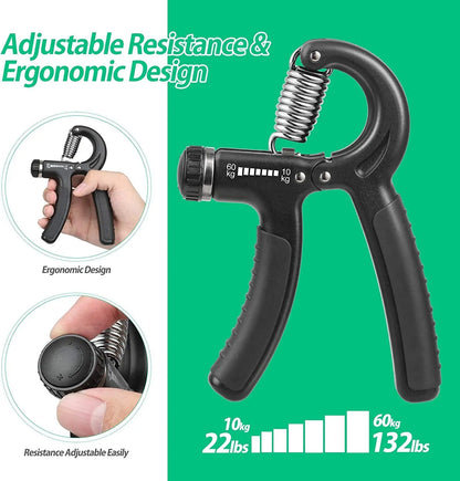 Flexgrip Adjustable Hand Strength Trainer - Resistance Range 22 to 132 lbs