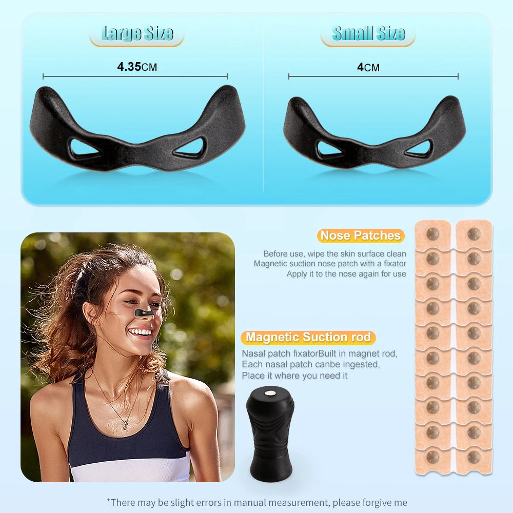 Sport Nasal Dilator Sleep Aid Kit - Magnetic Nasal Strips for Enhanced Breathing and Snoring Reduction