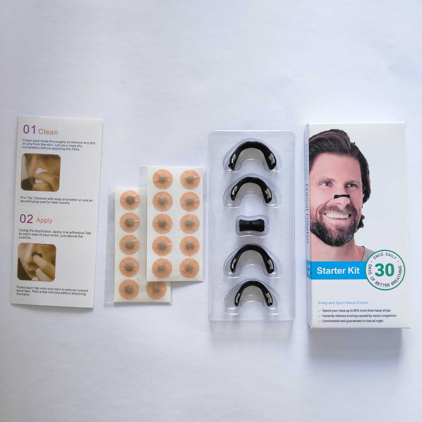 Sport Nasal Dilator Sleep Aid Kit - Magnetic Nasal Strips for Enhanced Breathing and Snoring Reduction