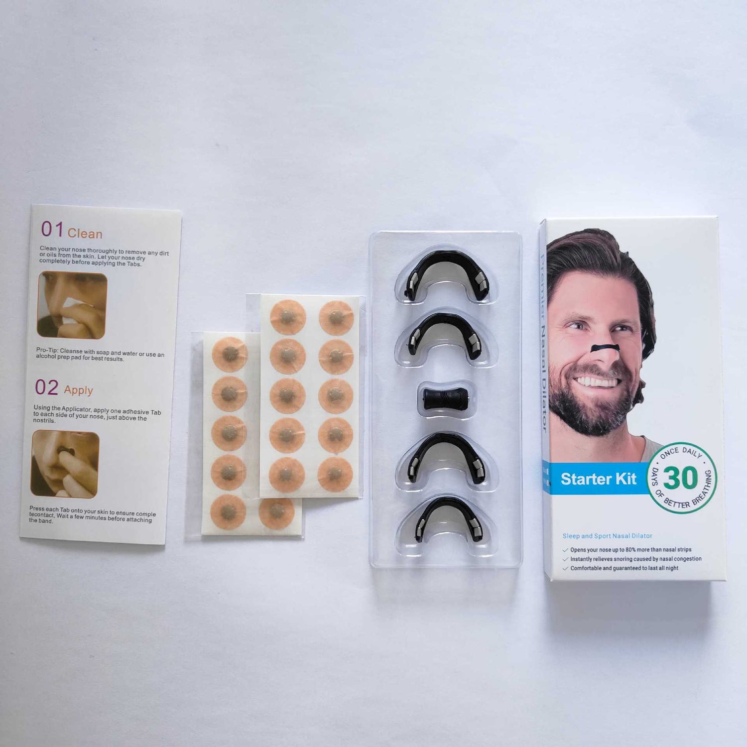 Sport Nasal Dilator Sleep Aid Kit - Magnetic Nasal Strips for Enhanced Breathing and Snoring Reduction