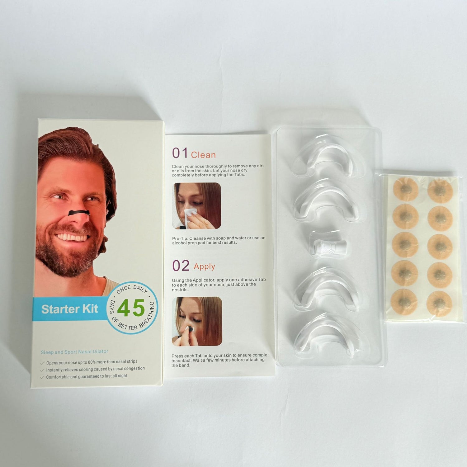Sport Nasal Dilator Sleep Aid Kit - Magnetic Nasal Strips for Enhanced Breathing and Snoring Reduction
