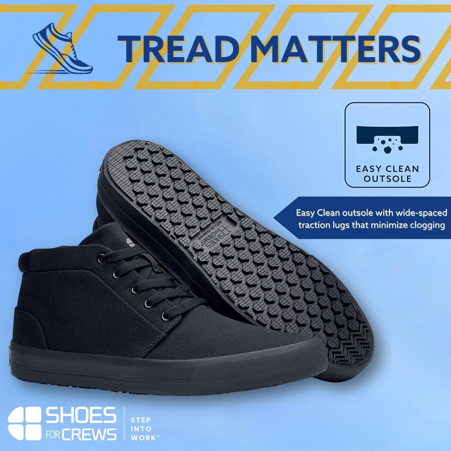 Unisex Slip-Resistant Work Sneakers - Comfortable, Non-Slip Work Shoes for Men & Women in Food Service, Hospitality, Retail - Cabbie II