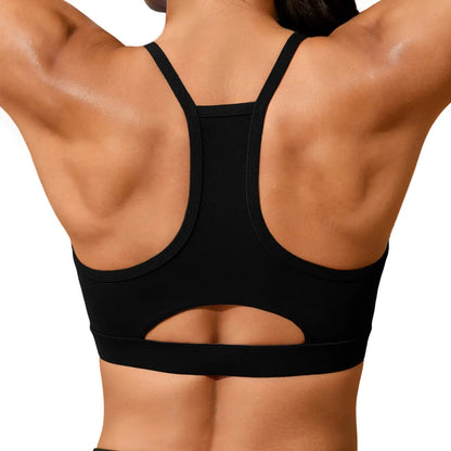 Aoysky Womens Buttery Soft Sports Bra Racer Back Padded Workout Wireless Yoga Gym Crop Tops with Built in Bras