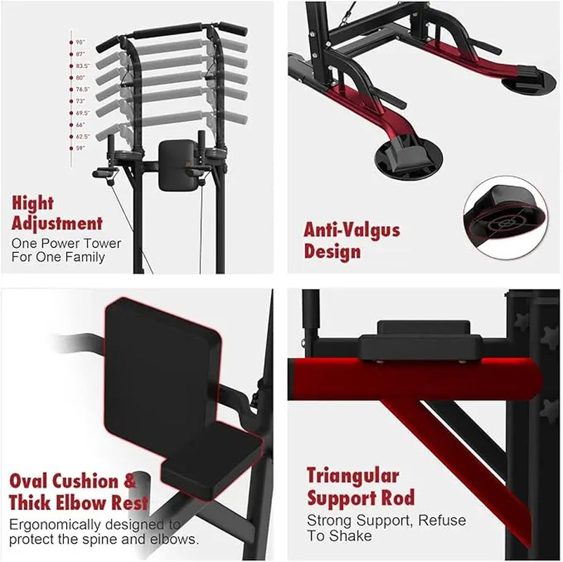 Power Tower Multifunctional Fitness Station for Home Gym Strength Training and Workouts
