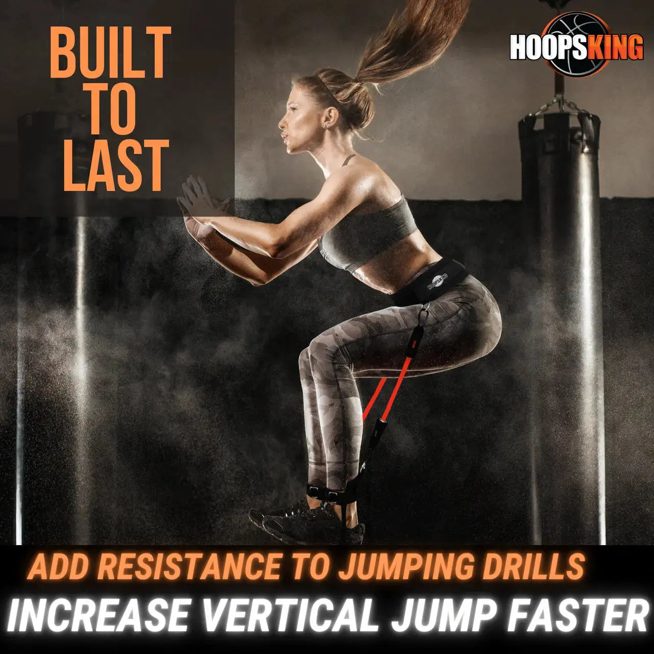 Hoopsking Vertical Jump Trainer with Resistance Bands – Comprehensive Waist and Heel Training System