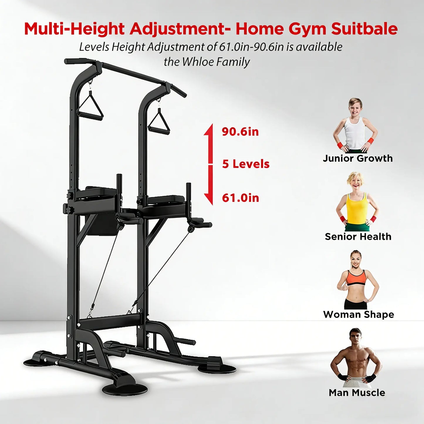 Power Tower Multifunctional Fitness Station for Home Gym Strength Training and Workouts