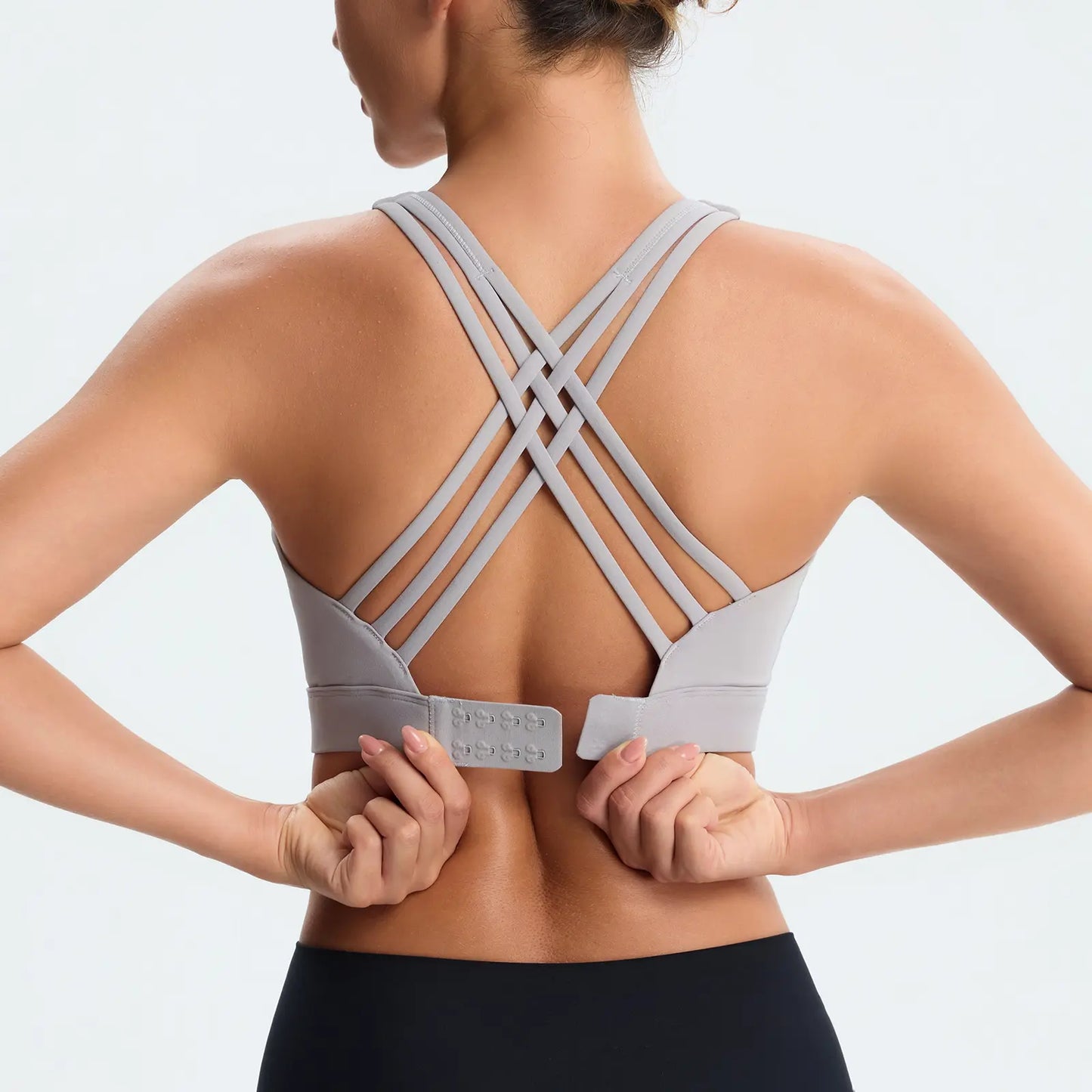 Women'S High Impact Sports Bras with Sewn-In Pads,4 Row Adjustable Hook-Eye Closure,Soft and Comfortable Non-Removable Molded Cups,Crisscross Strappy Workout Tops for Yoga Running Tiktokshopspringglowup