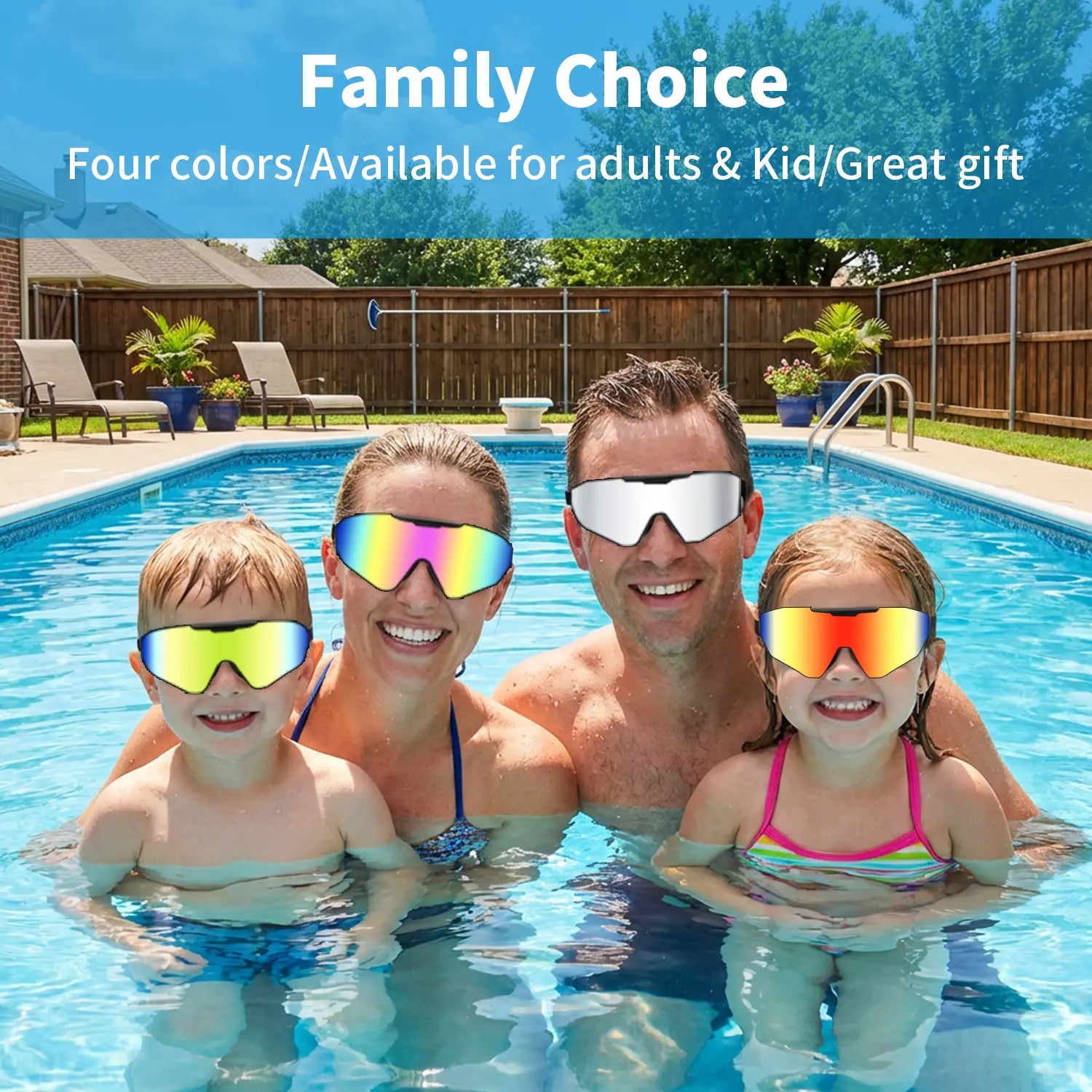 Outly Swim Goggles with Earplugs - 2 Pack for Adults and Children (Ages 4-12) - Anti-Fog, UV Protection, Leak-Resistant, 180° Wide View Pool Goggles