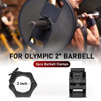 Barbell Collar Barbell Clamps 2 Inch Barbell Clips 2Pcs Quick Release for Weightlifting Bar