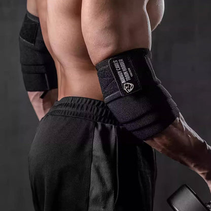Elbow Wraps for Weightlifting (1 Pair) 47" Elastic Support Straps Gym Workout